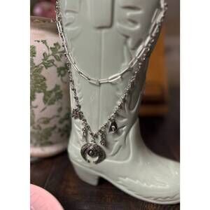 NEW WEST & CO. women's charm necklace in silver